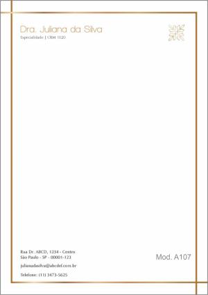 RECEITUÁRIO DERMATOLOGISTA TURKEY Papel Sulfite 90g A5 (15x21cm) 4x0 Colorido Frente  Blocos com 50 folhas 