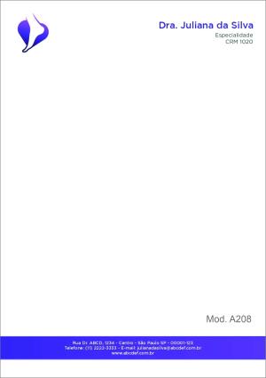 RECEITUÁRIO ORTOPEDIA RIPON Papel Sulfite 90g A5 (15x21cm) 4x0 Colorido Frente  Blocos com 50 folhas 
