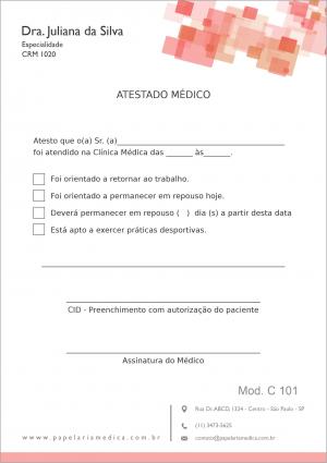 Atestado Médico  A5 (15x21cm)    